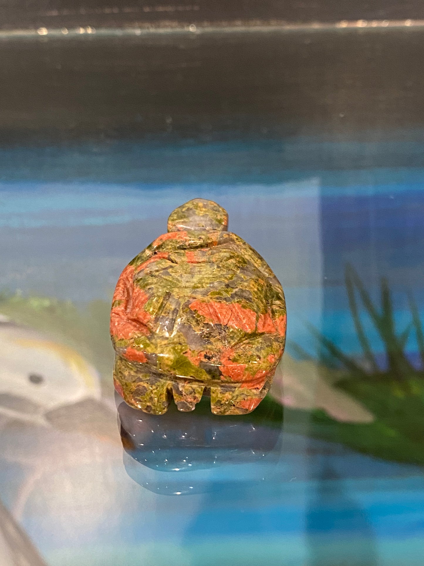 Unakite Spirit Animal Turtle Polished Hand Carved