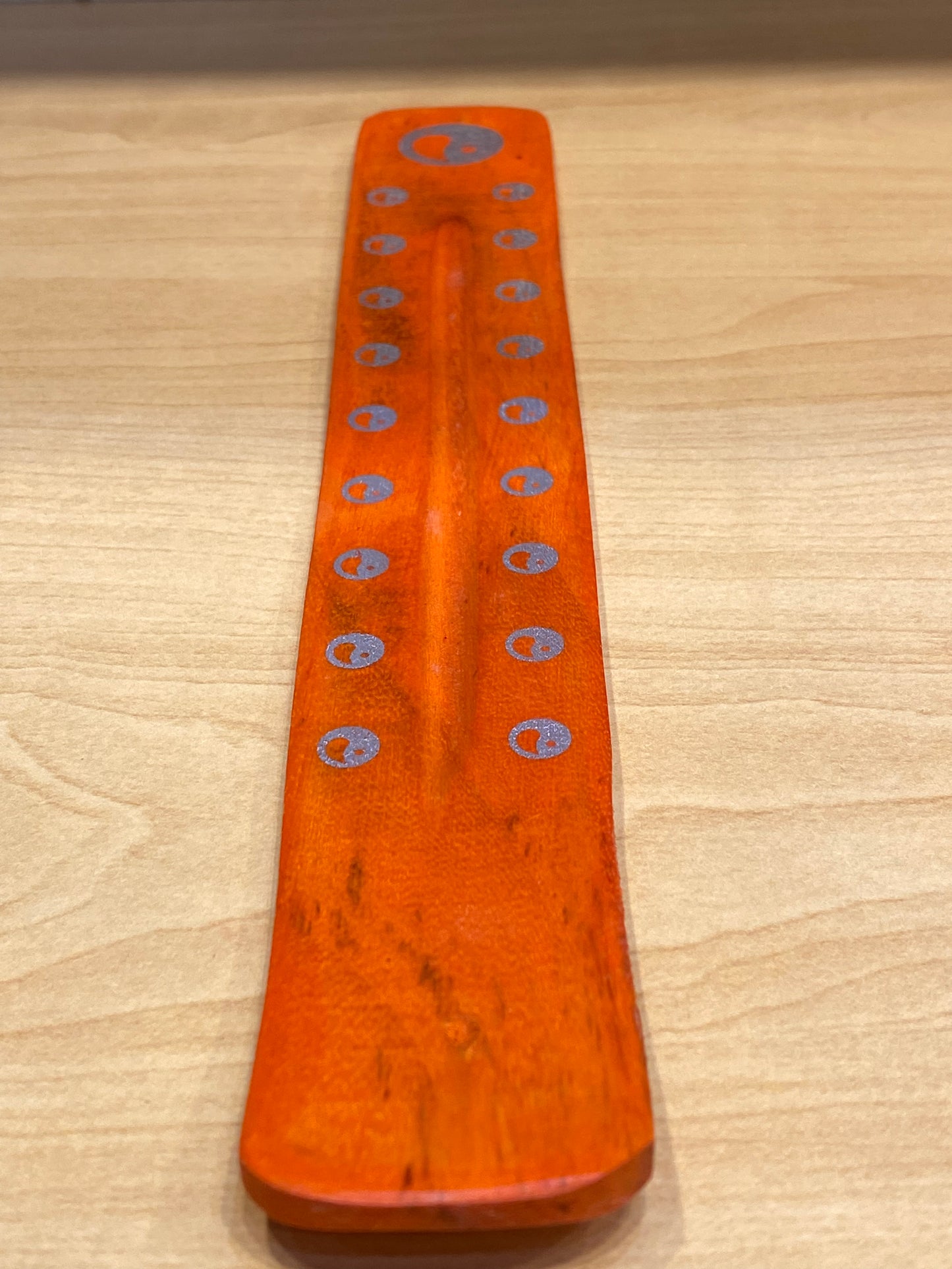 Wooden incense Stick Holder Yin Yang (Orange)