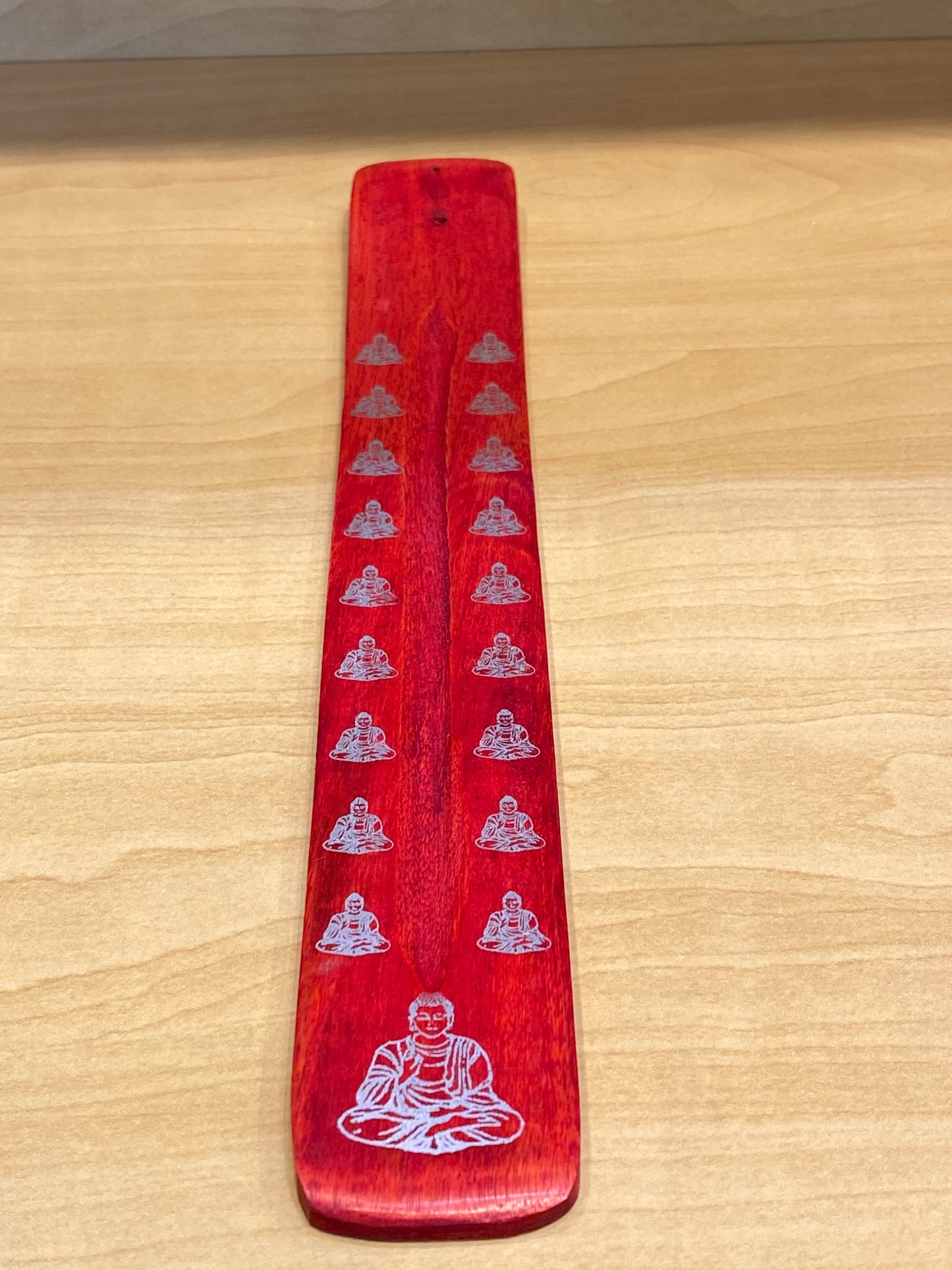 Wooden Incense Stick Holder Buddha (Red)
