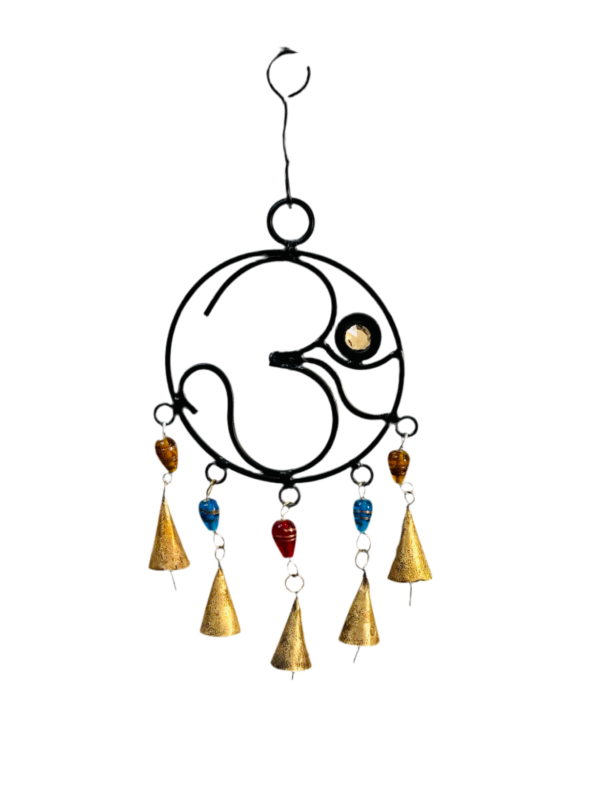 Handmade Om Cast Iron Bells Wind Chime