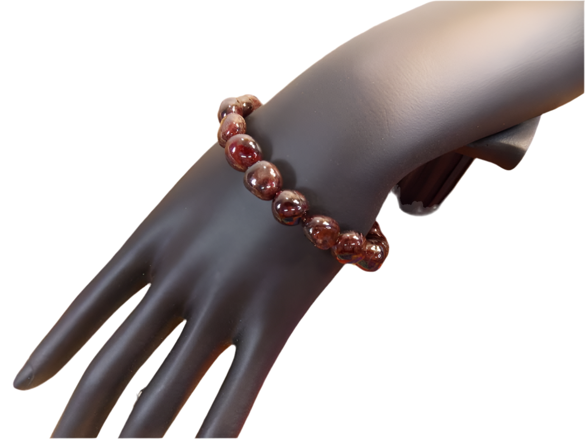 Red Garnet Gemstone Bracelet 8mm