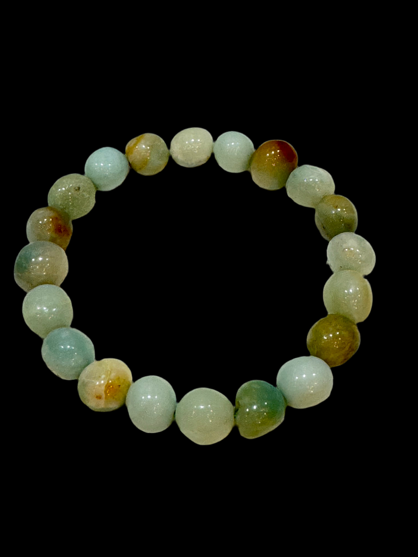 Multi Colored Amazonite Round Polished Beaded Bracelet 8mm