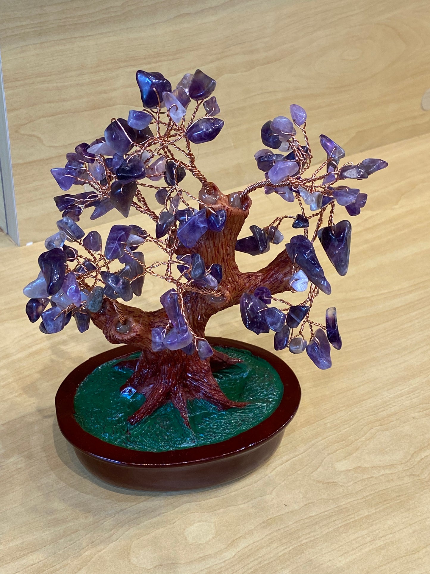 Feng Shui Bonsai Amethyst Tree In Red Tub