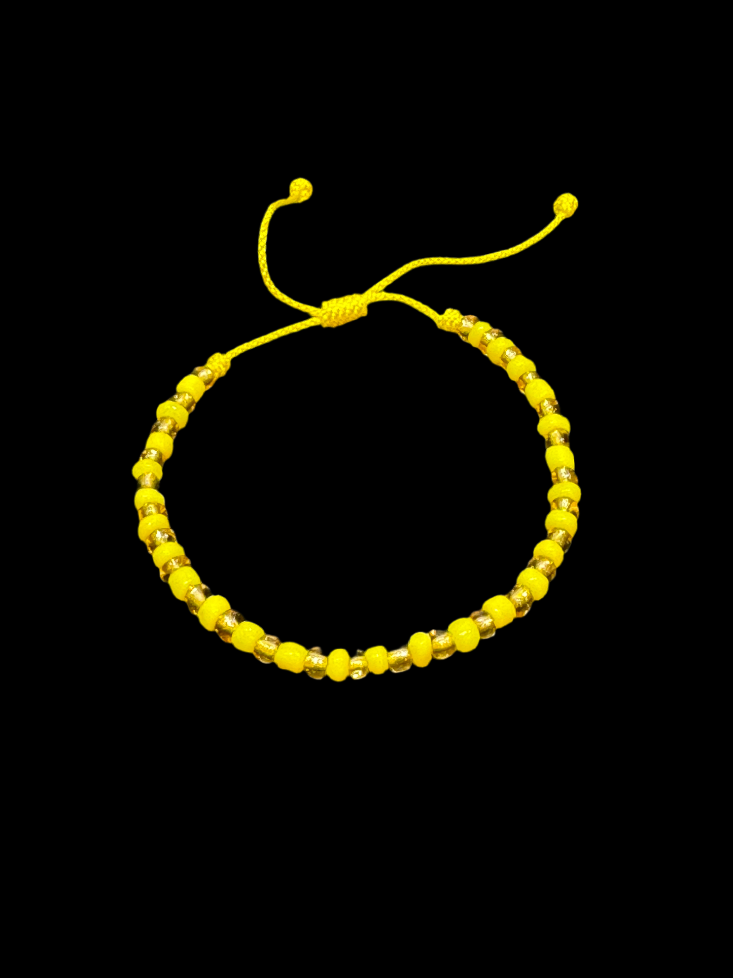 Orisha Ochun/Oshun Beaded Pull String Bracelet Gold and Yellow