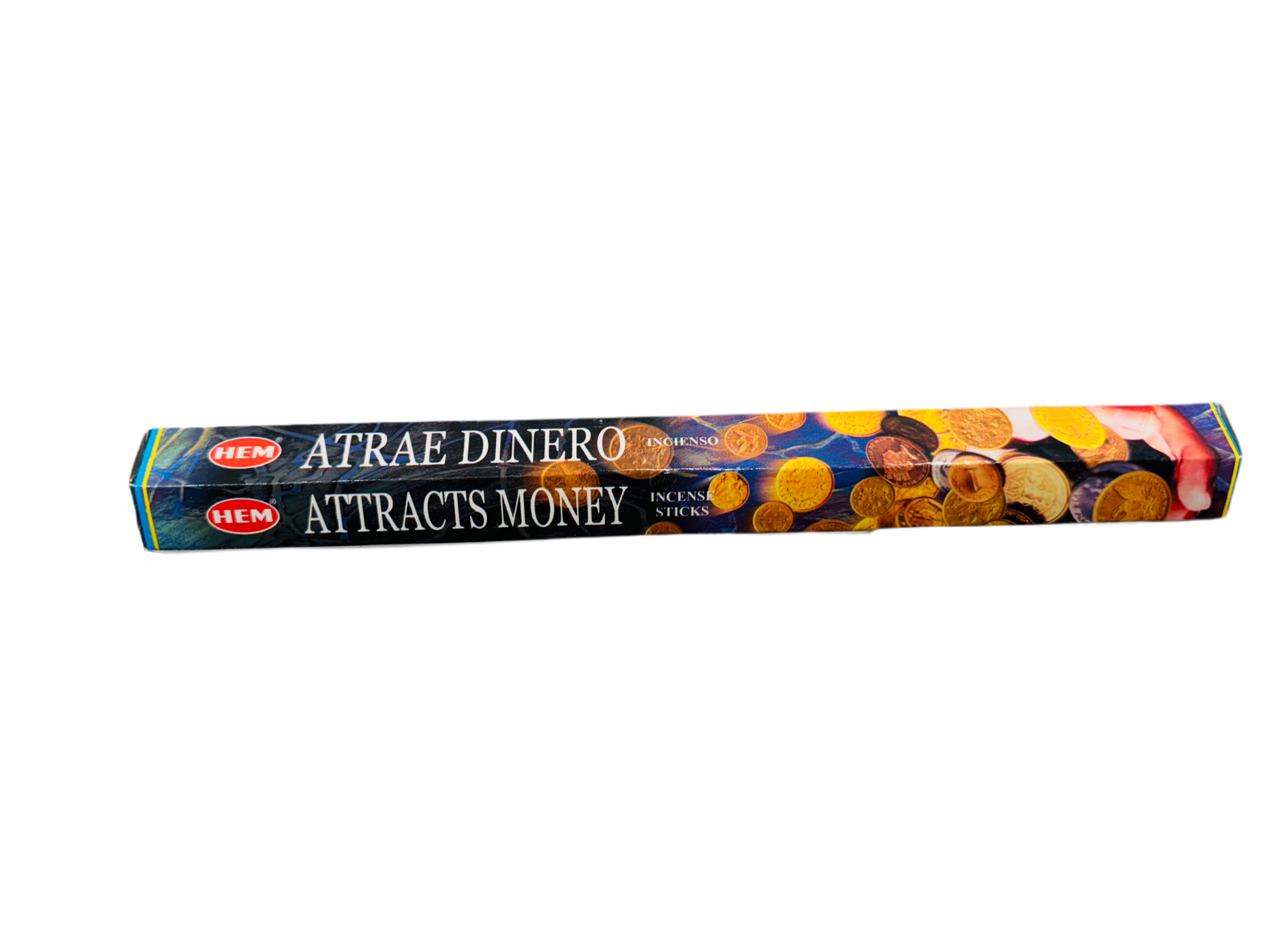 HEM Attracts Money Incense Sticks packaging for wealth and prosperity rituals.
