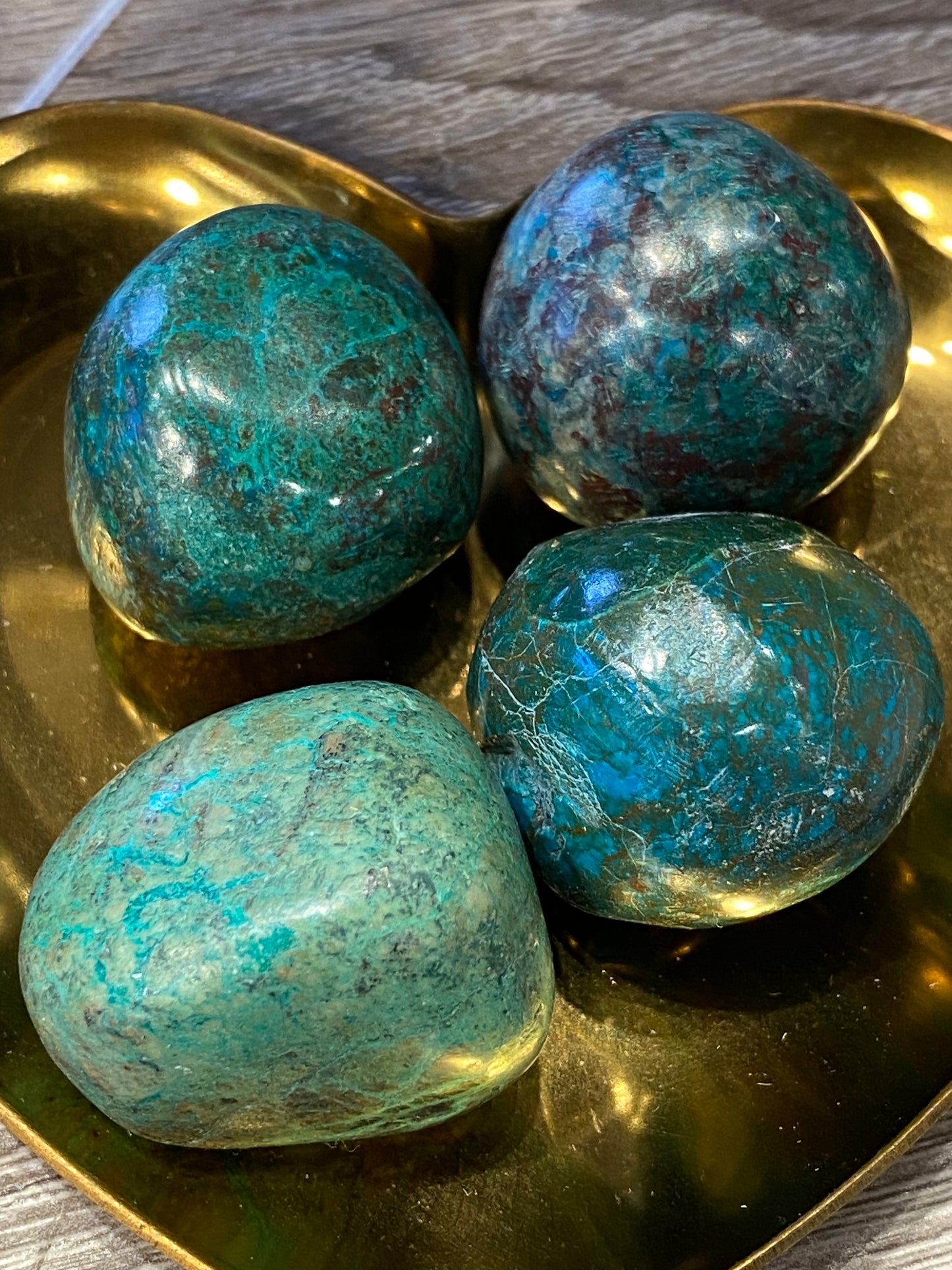 Chrysocolla Round Polished Tumbled Stone 1pc