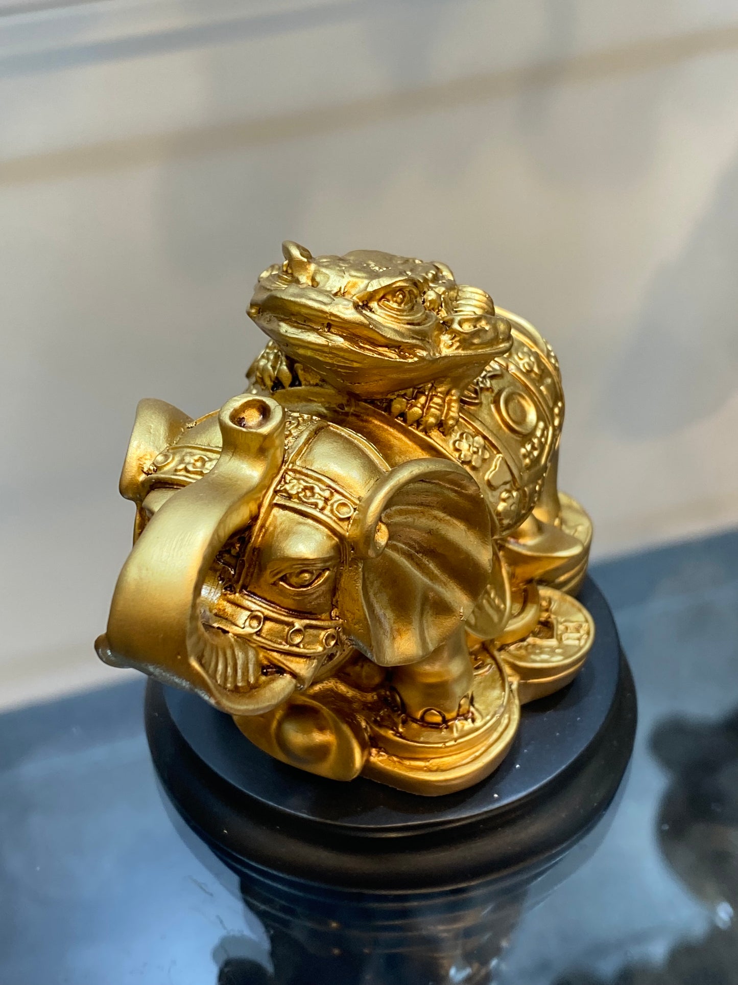 Feng Shui Frog with Elephant For Success, Victory, Leadership, Fortune, Wish Fulfillment