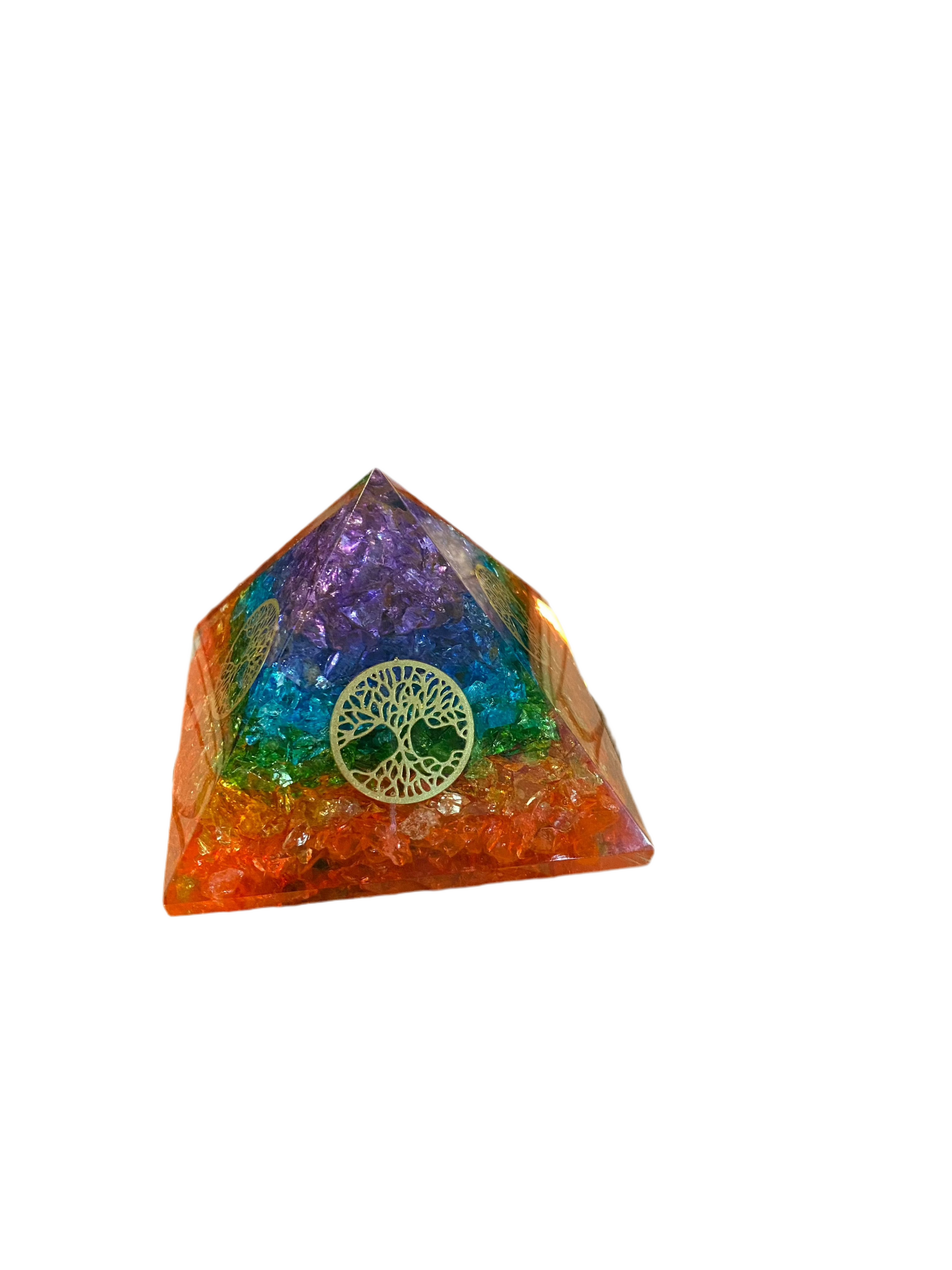 Seven Chakra Orgonite Pyramid Agate Chips