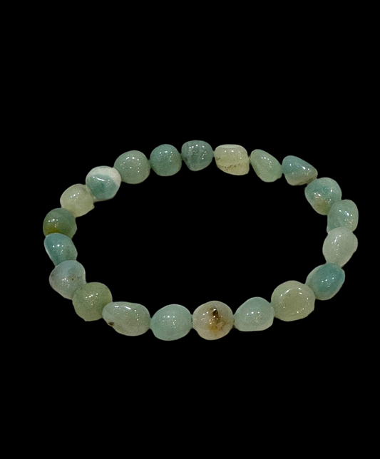 Amazonite Tumbled Polished Beaded Bracelet 6mm