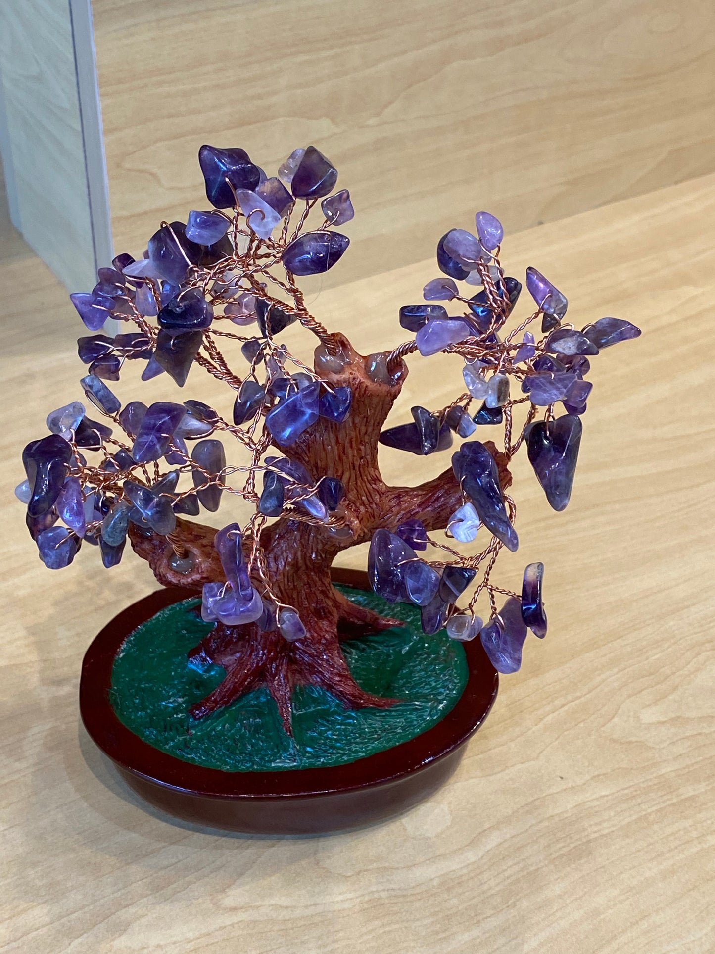 Feng Shui Bonsai Amethyst Tree In Red Tub