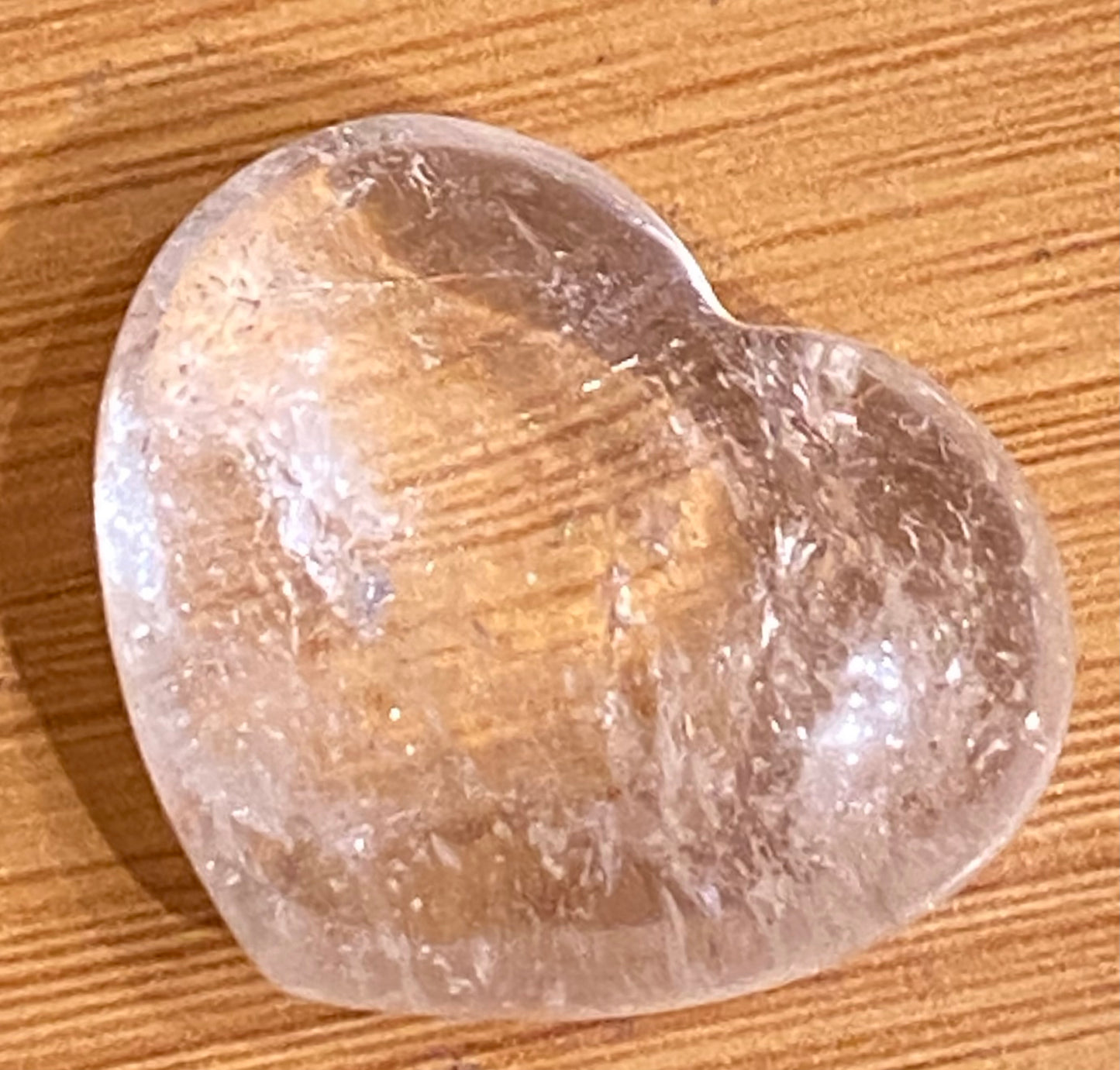 Clear Quartz Hand Carved Polished Pocket Heart