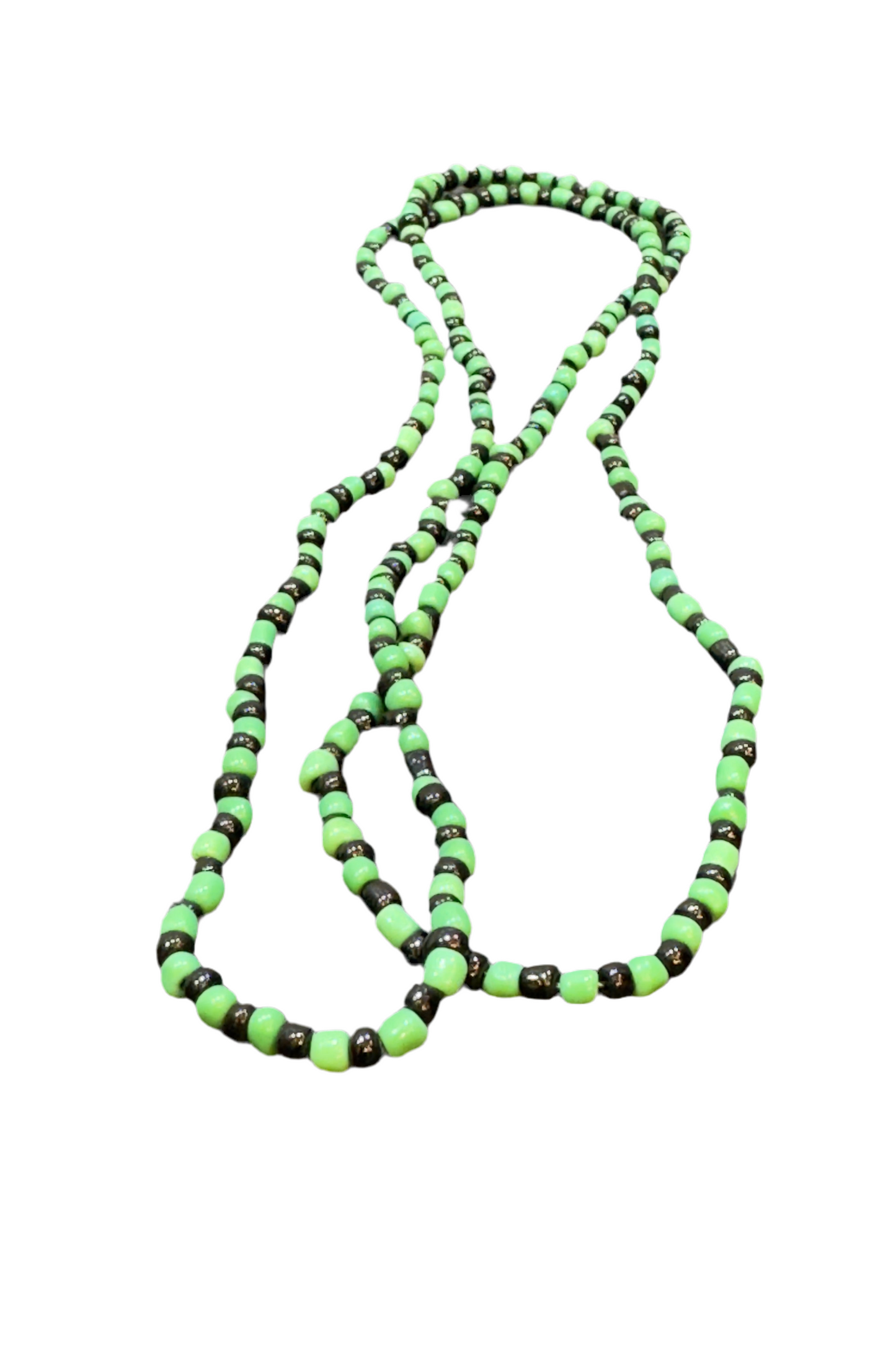 Orisha Ogun Handmade Beaded Long Necklace Black and Green