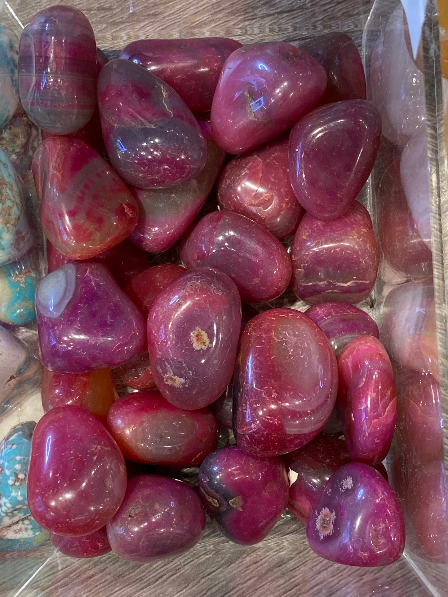 Pink Dyed Agate Polished Tumbled Stone 1pc