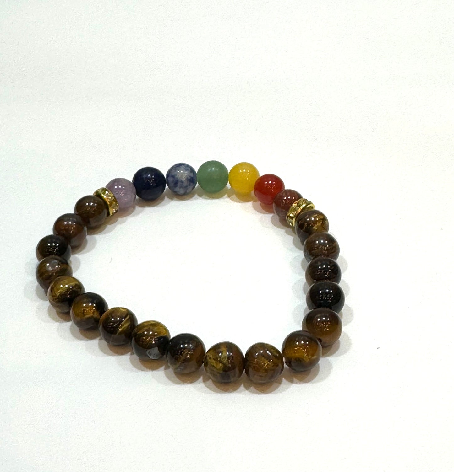 Tiger Eye Chakra Beaded Gemstone Bracelet