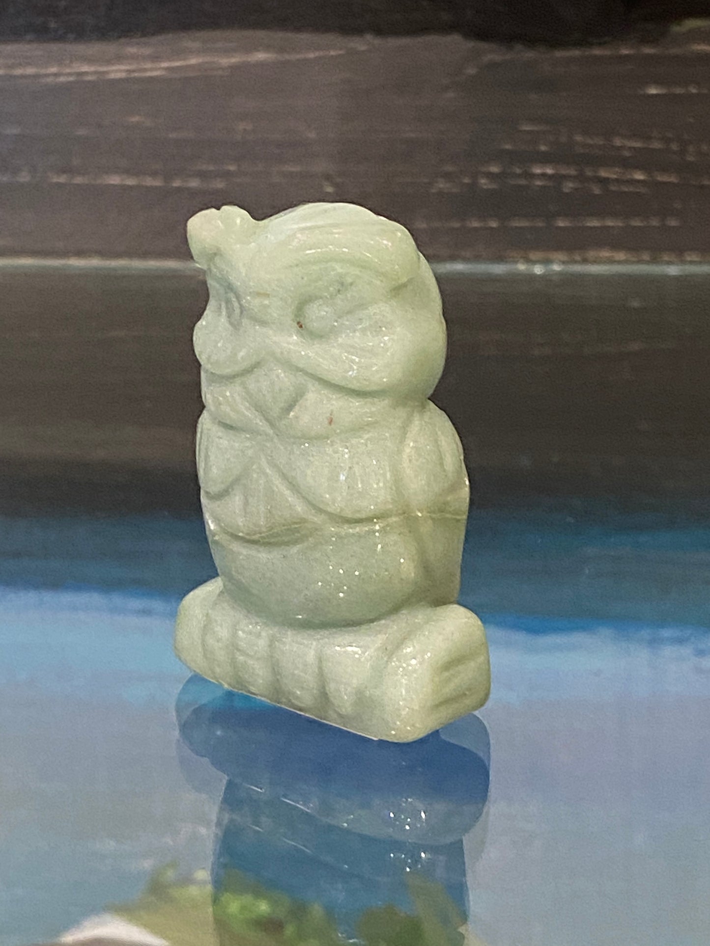 Green Aventurine Spirit Animal Hand Carved Owl