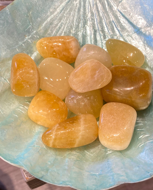 Orange Calcite Polished Tumbled Stone 1pc