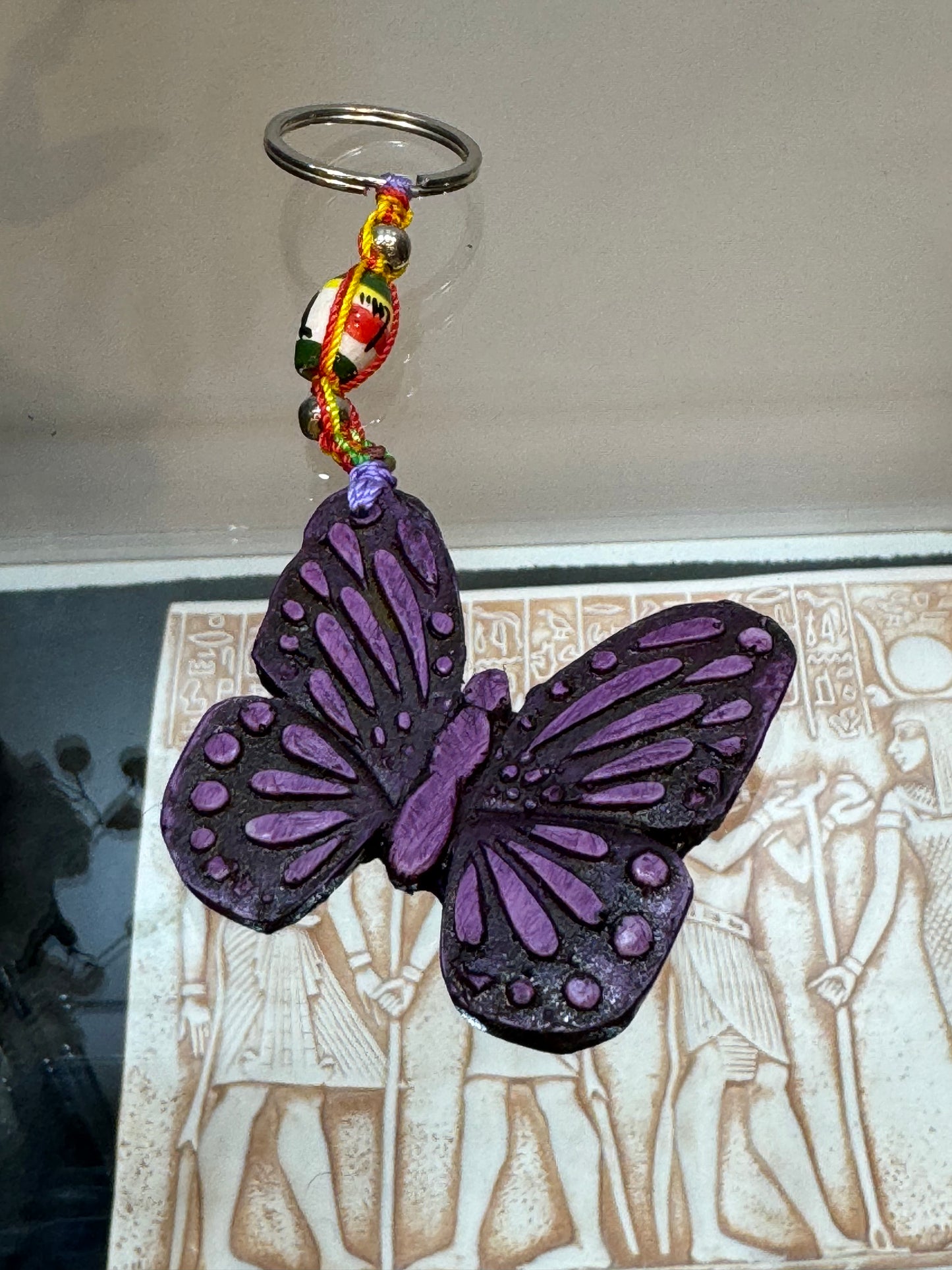 Purple Butterfly Animal Durepox Resin Figurine Keychain