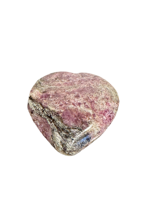 Charoite Heart Polished Hand Carved Palm Stone Large