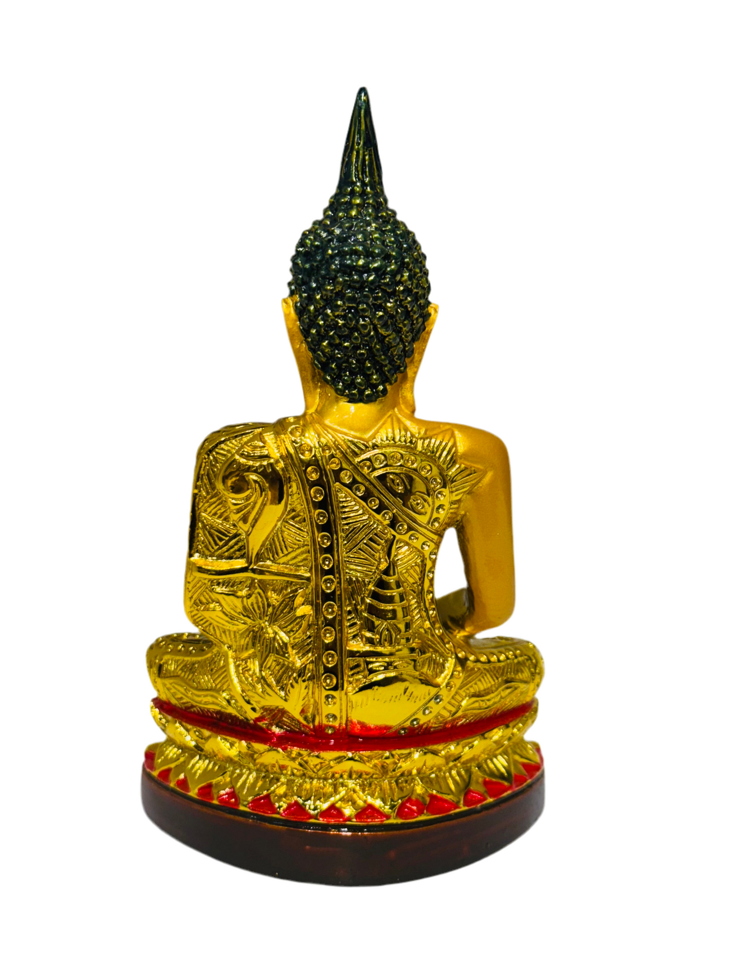 Tibetan Buddha Gold Color With Red Trim