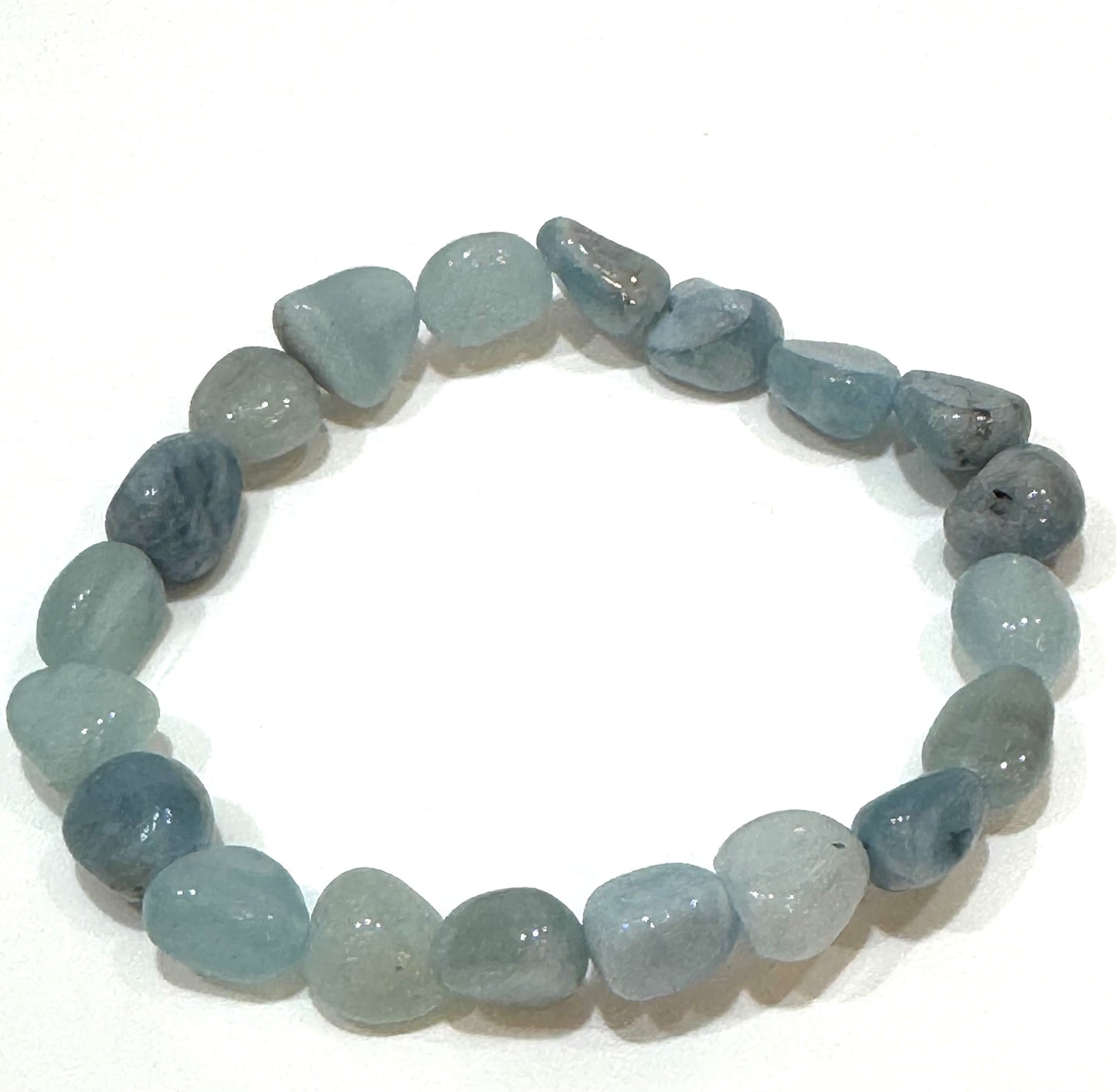 Aquamarine Polished Chips Beaded Bracelet