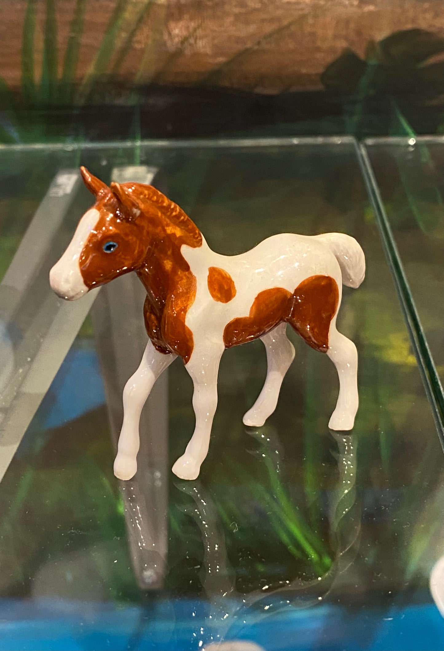 Tiny Pinto Foal Standing Northern Rose Porcelain Mini Figurine