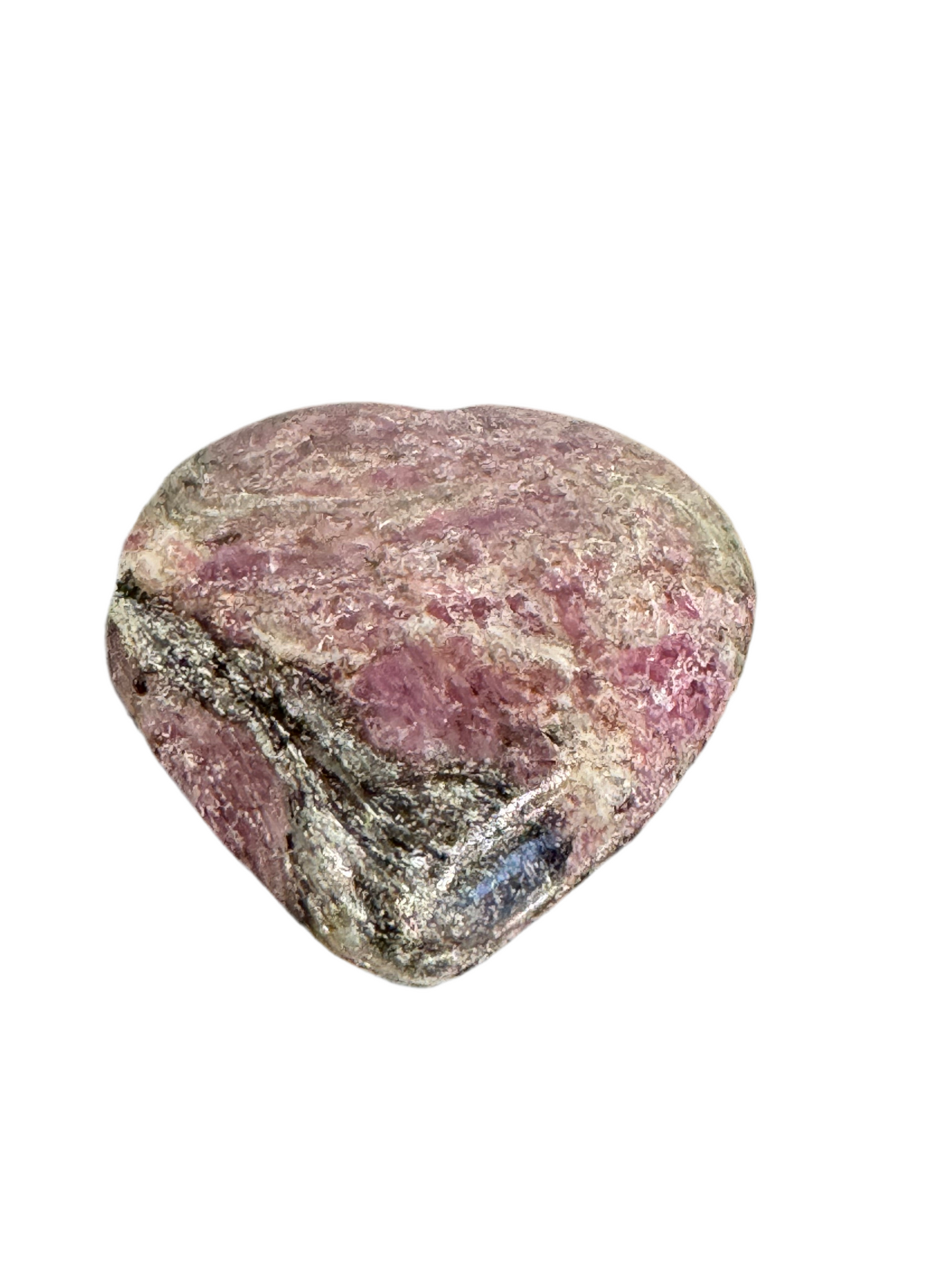 Charoite Heart Polished Hand Carved Palm Stone Large