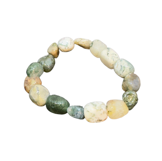 Free Form Agate Nugget Stretch Tumbled Bracelet