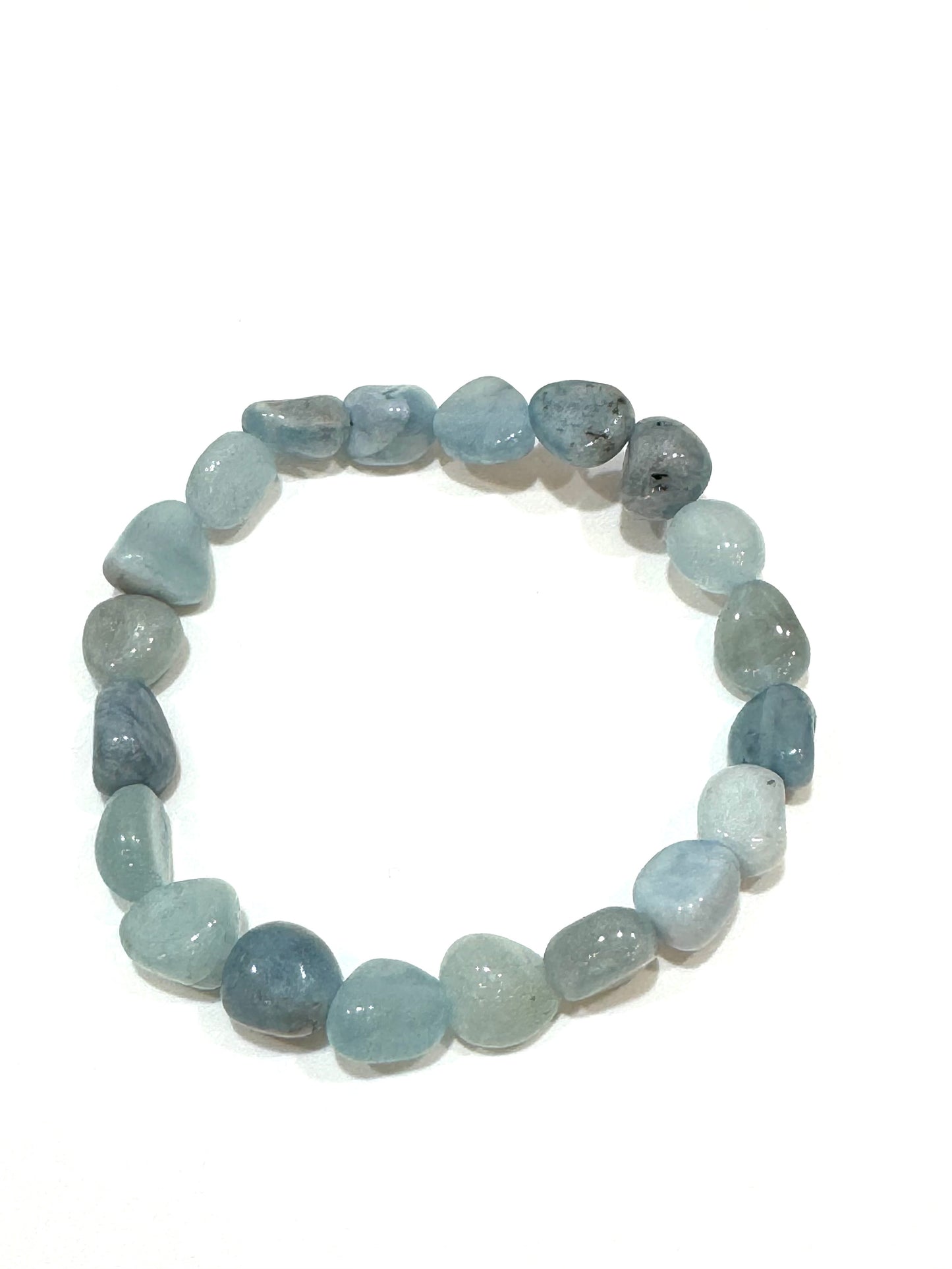 Aquamarine Polished Chips Beaded Bracelet