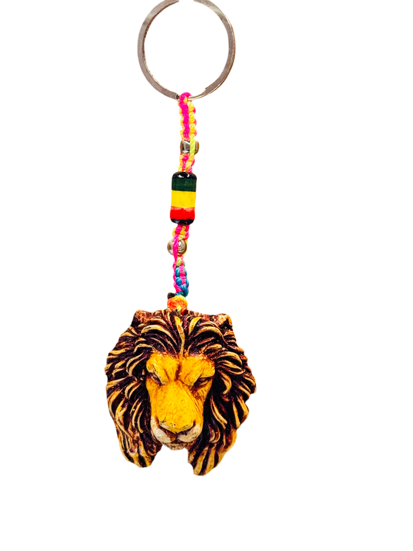 Lion Head Wild Animal Durepox Resin Figurine Keychain