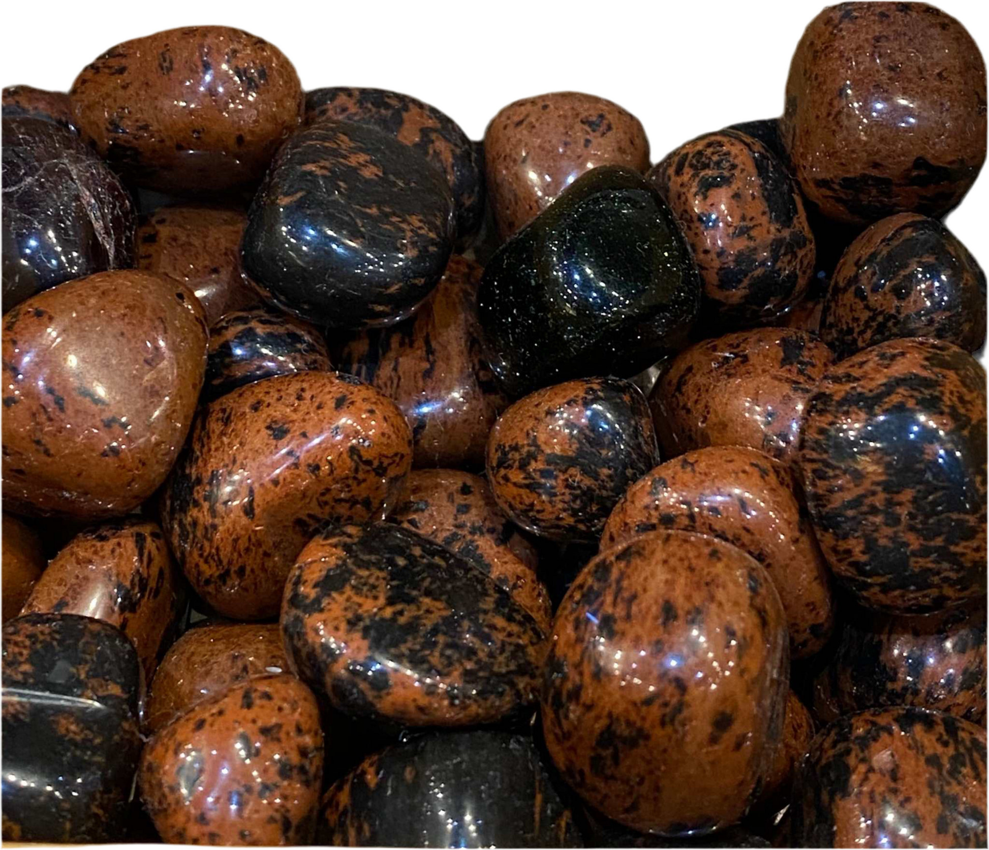 Obsidian Mahogany Tumbled Stone  d finish.