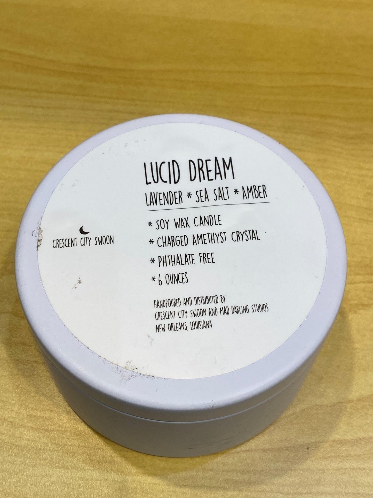 Cresent City Swoon Lucid Dream Lavender, Sea Salt and Amber Soy Wax Candle