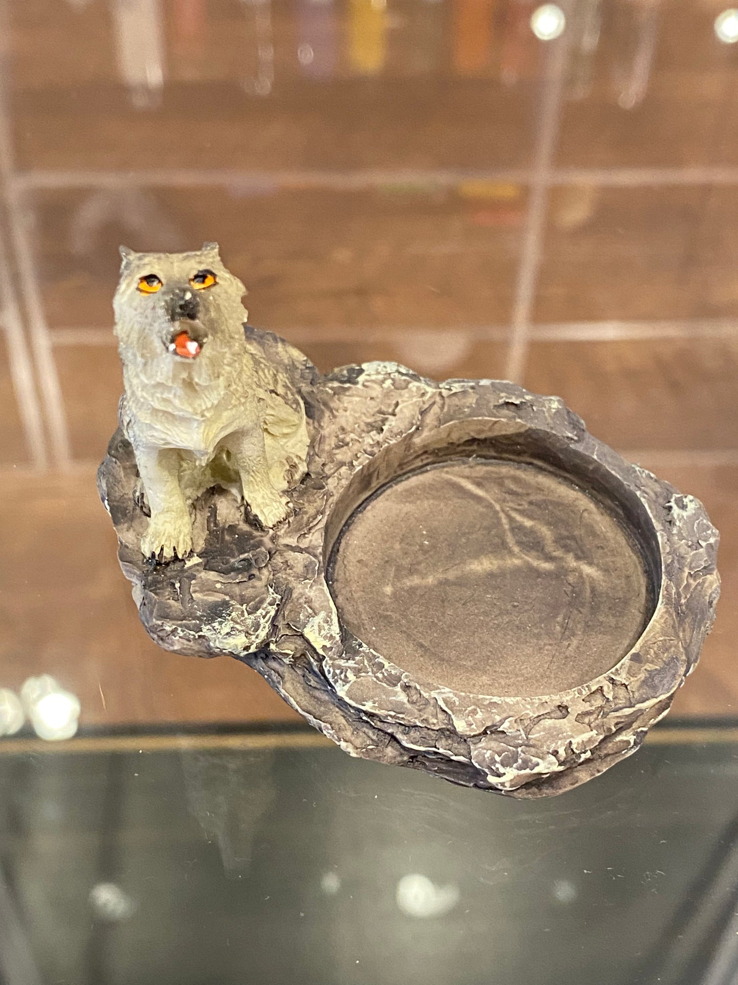 Sitting Wolf T-Lite Candle Holder