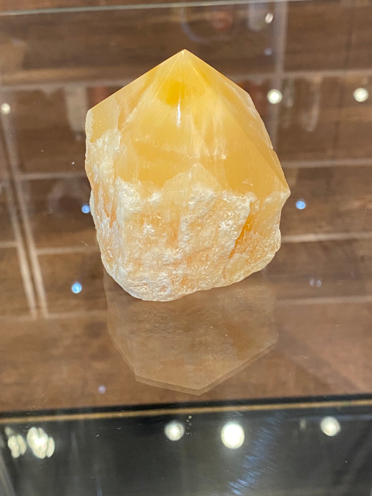 Orange Calcite Point Rough Crystal Stone