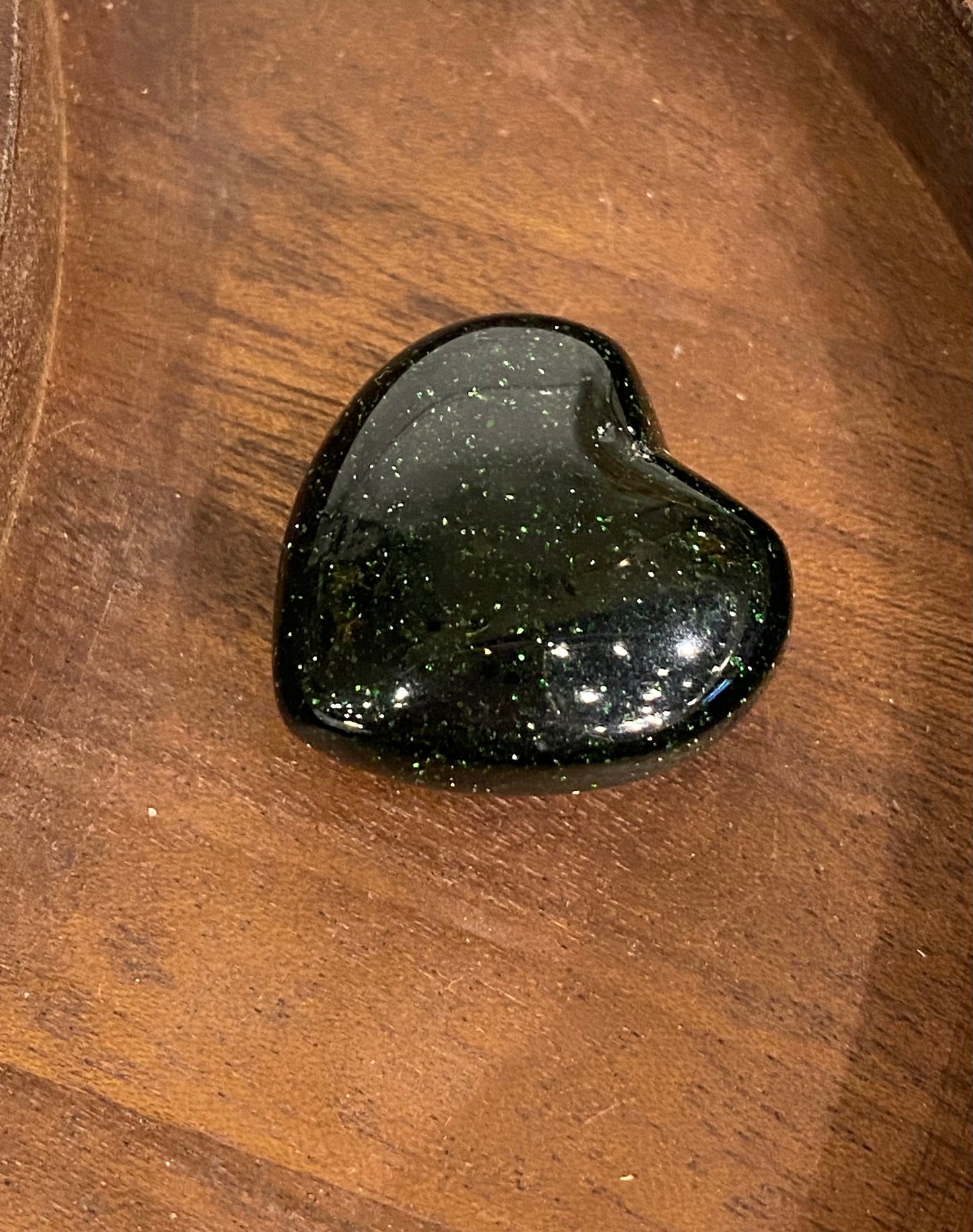 Goldstone Hand Carved Polished Pocket Heart