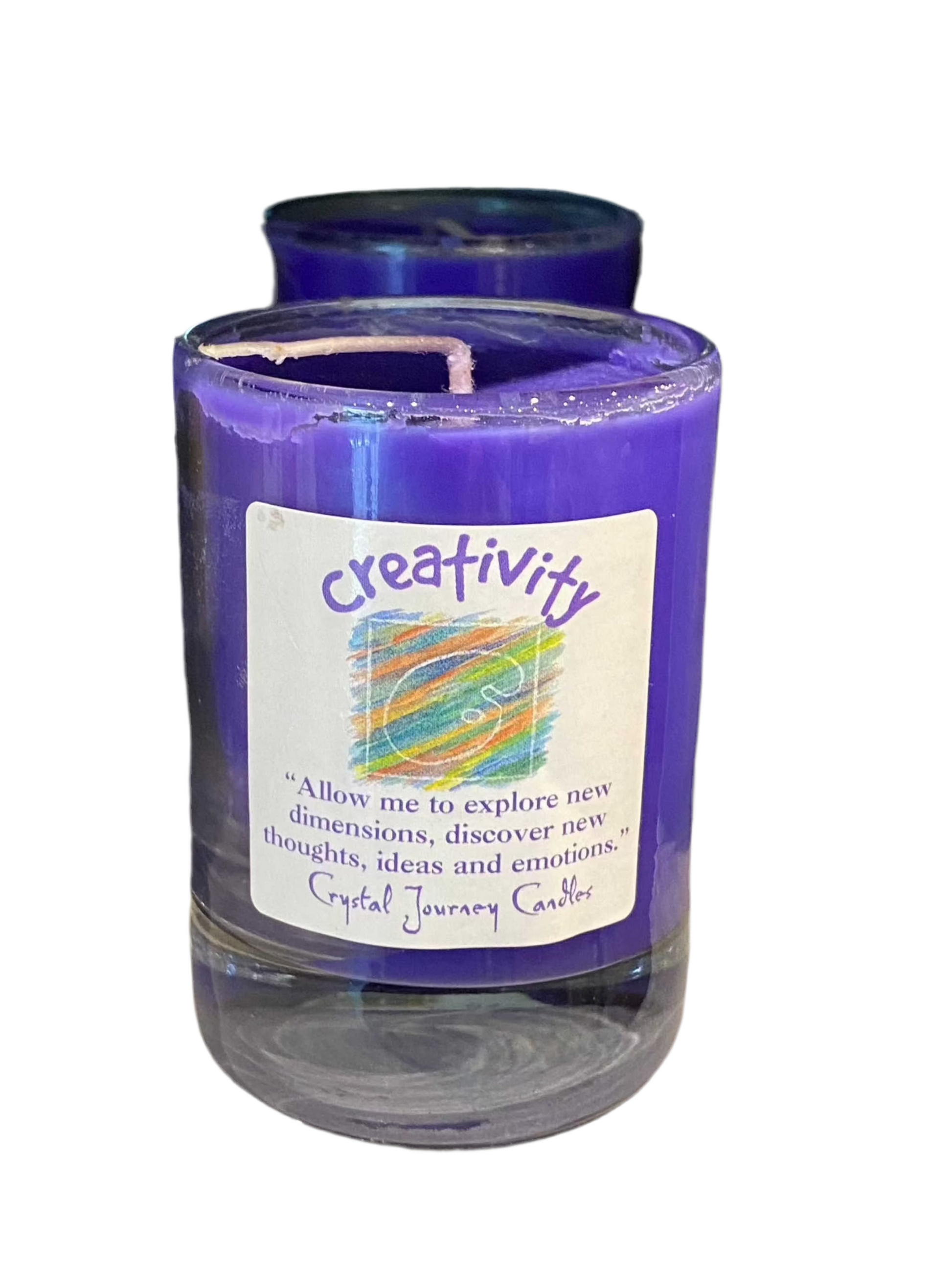 Creativity Crystal Journey Filled Glass Votive