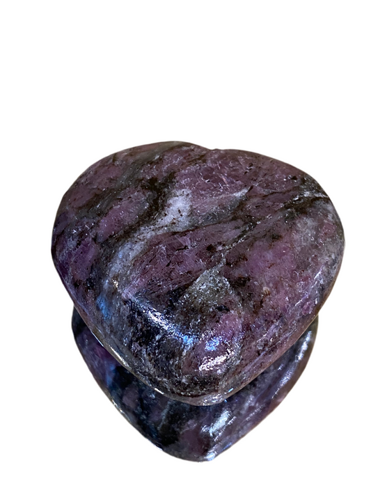 Charoite Heart Tumbled Hand Carved Polished Pocket Stone