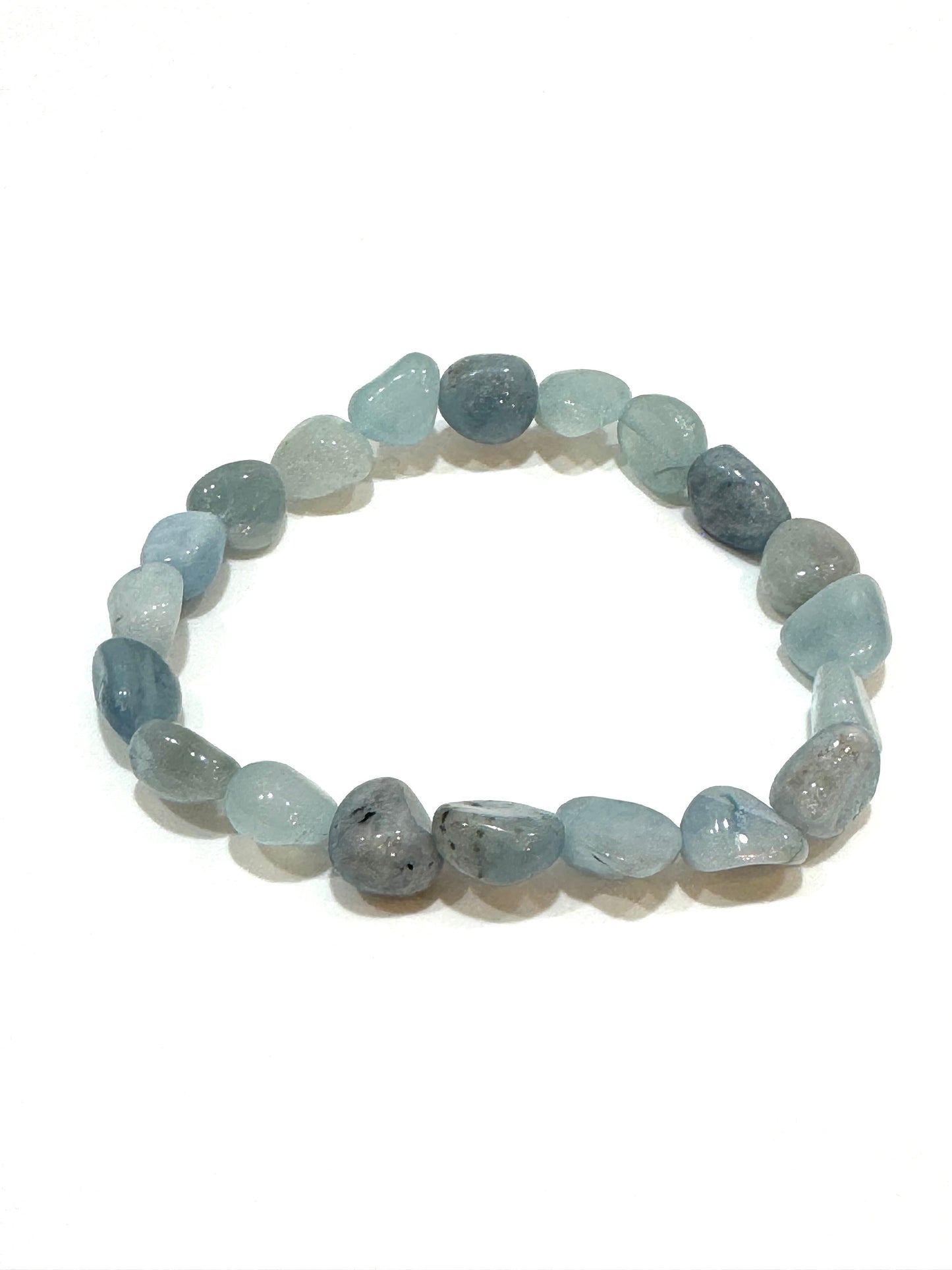 Aquamarine Polished Chips Beaded Bracelet