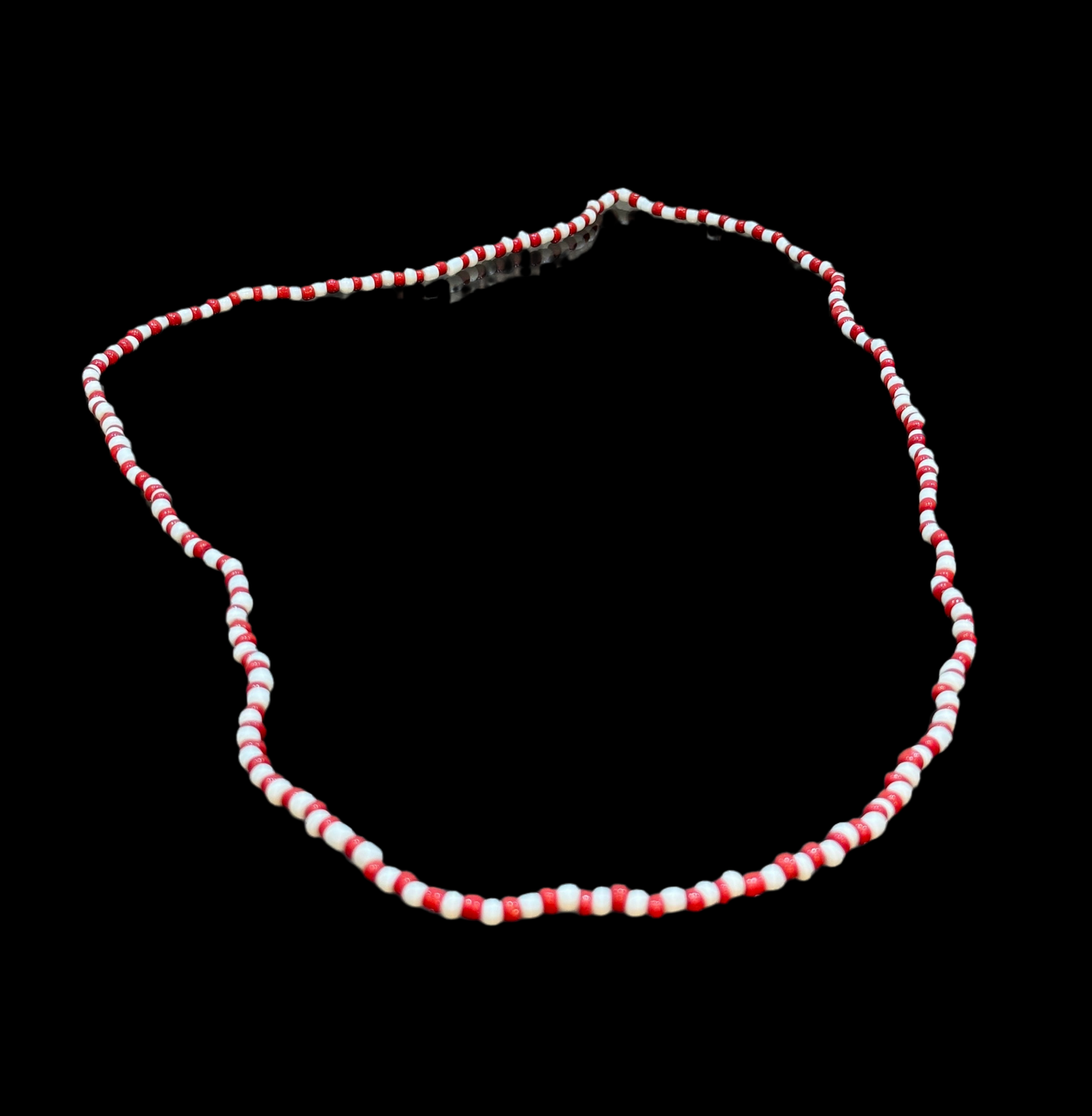 Orisha Chango Beaded Red and White Necklace