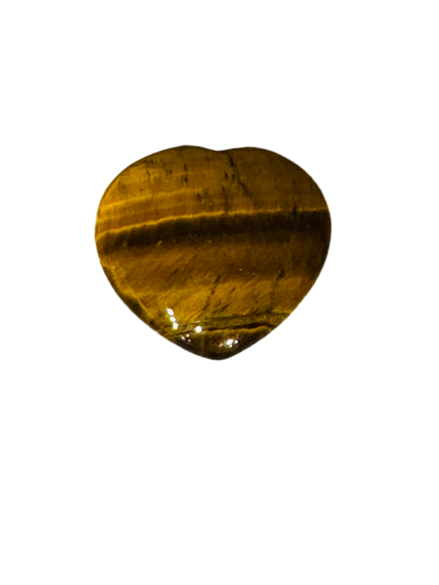 Tigers Eye Heart Flat Hand Carved Polished Stome