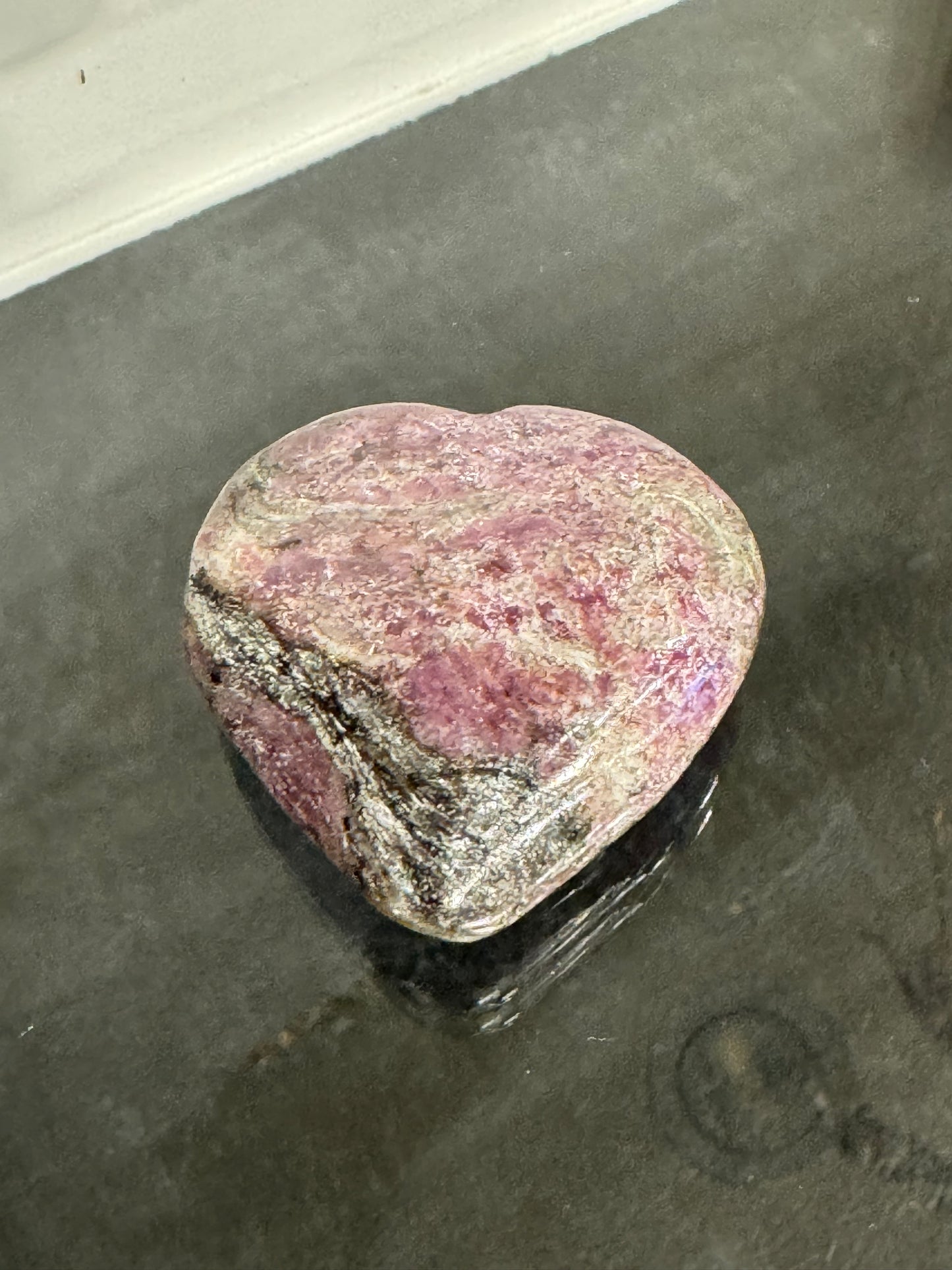 Charoite Polished Hand Carved Palm Stone Heart