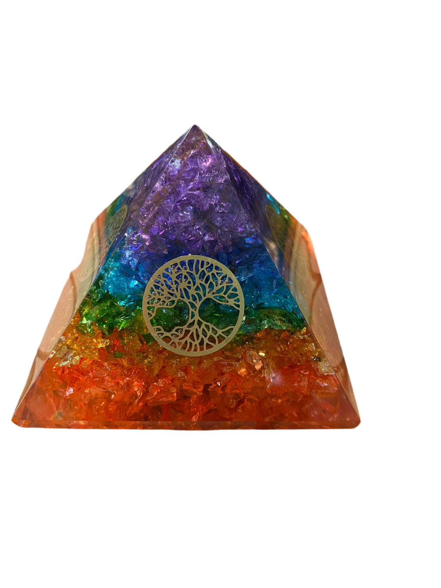 Seven Chakra Orgonite Pyramid Agate Chips