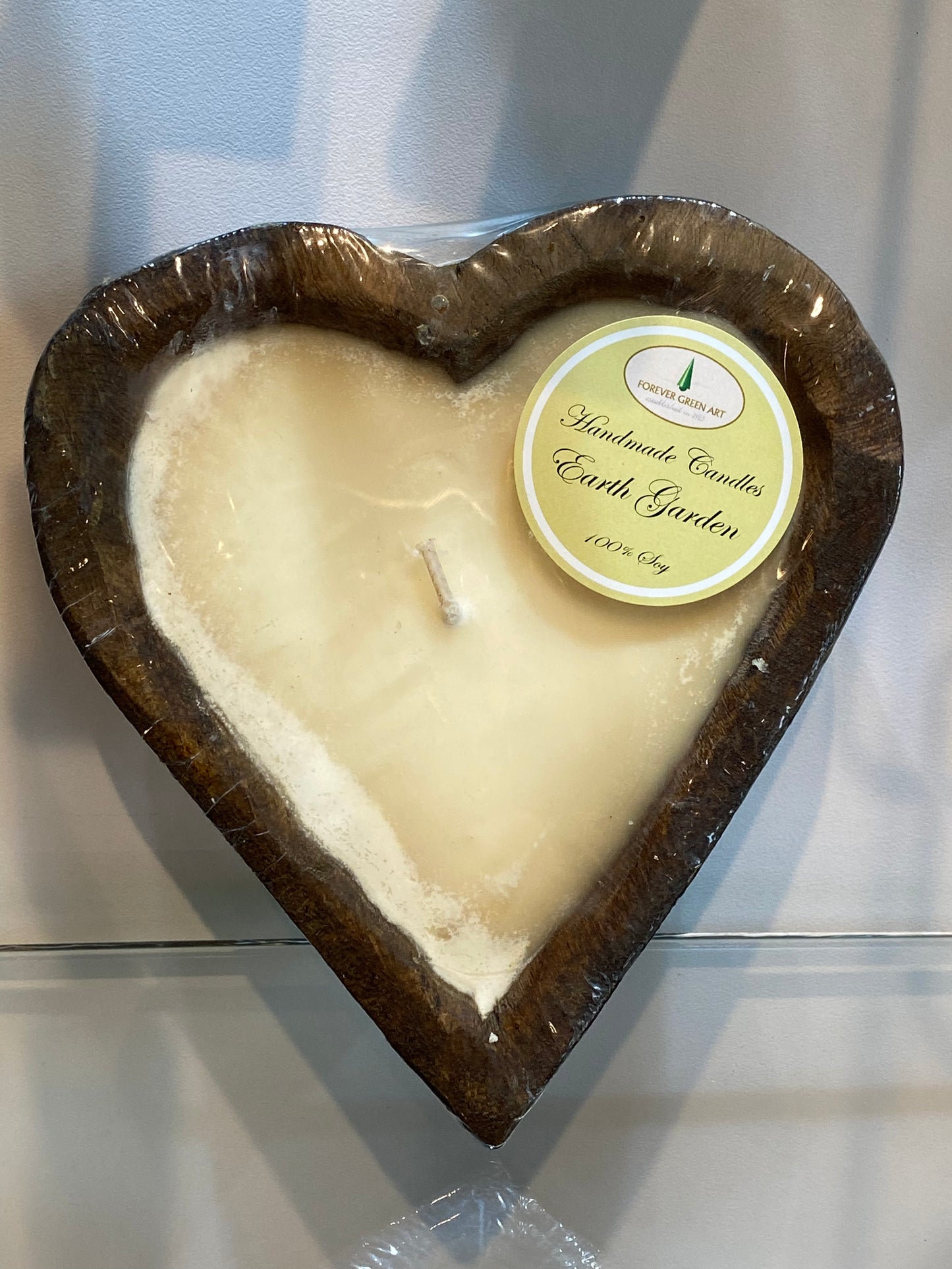 Wood Sweet Heart Candles Earth Garden