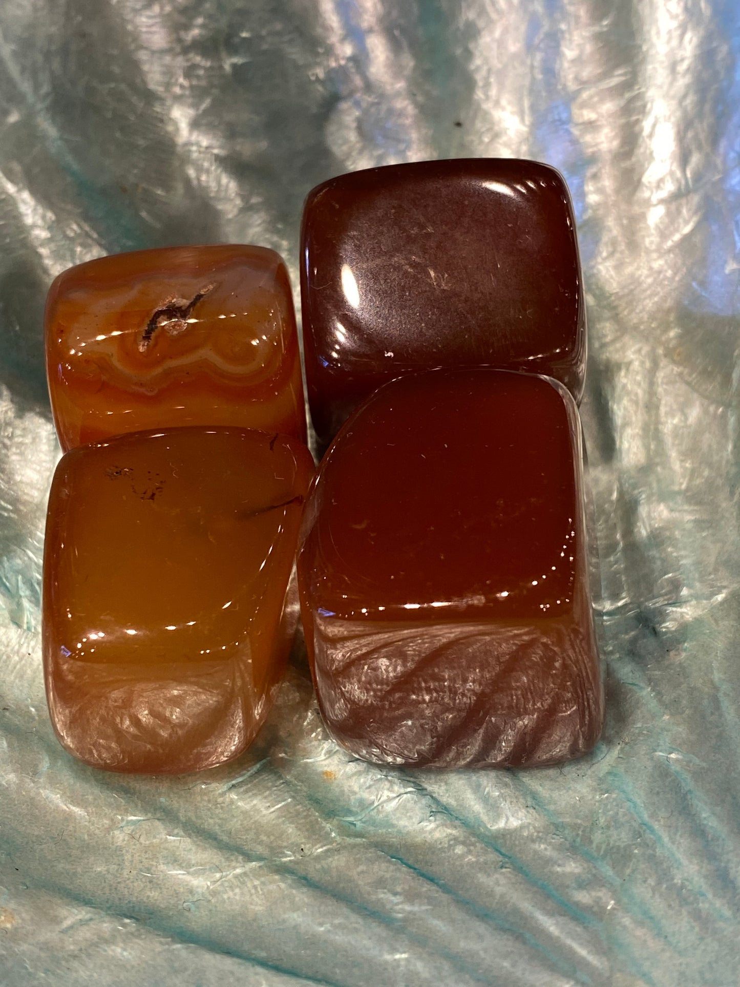 Carnelian Agate Cubed Polished Tumbled Stone 1pc