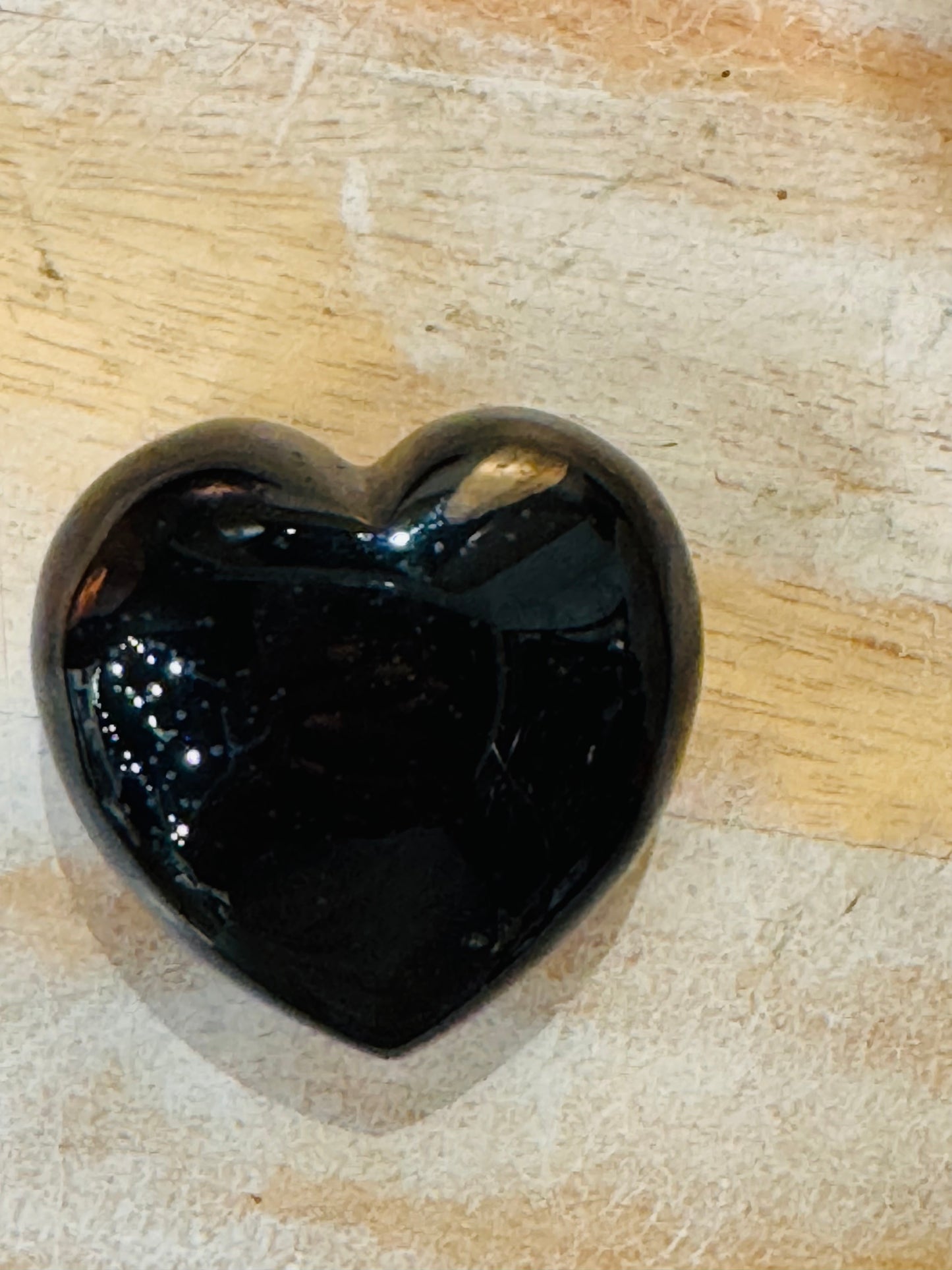 Shungite Hand Carved Polished Palm Stone Heart