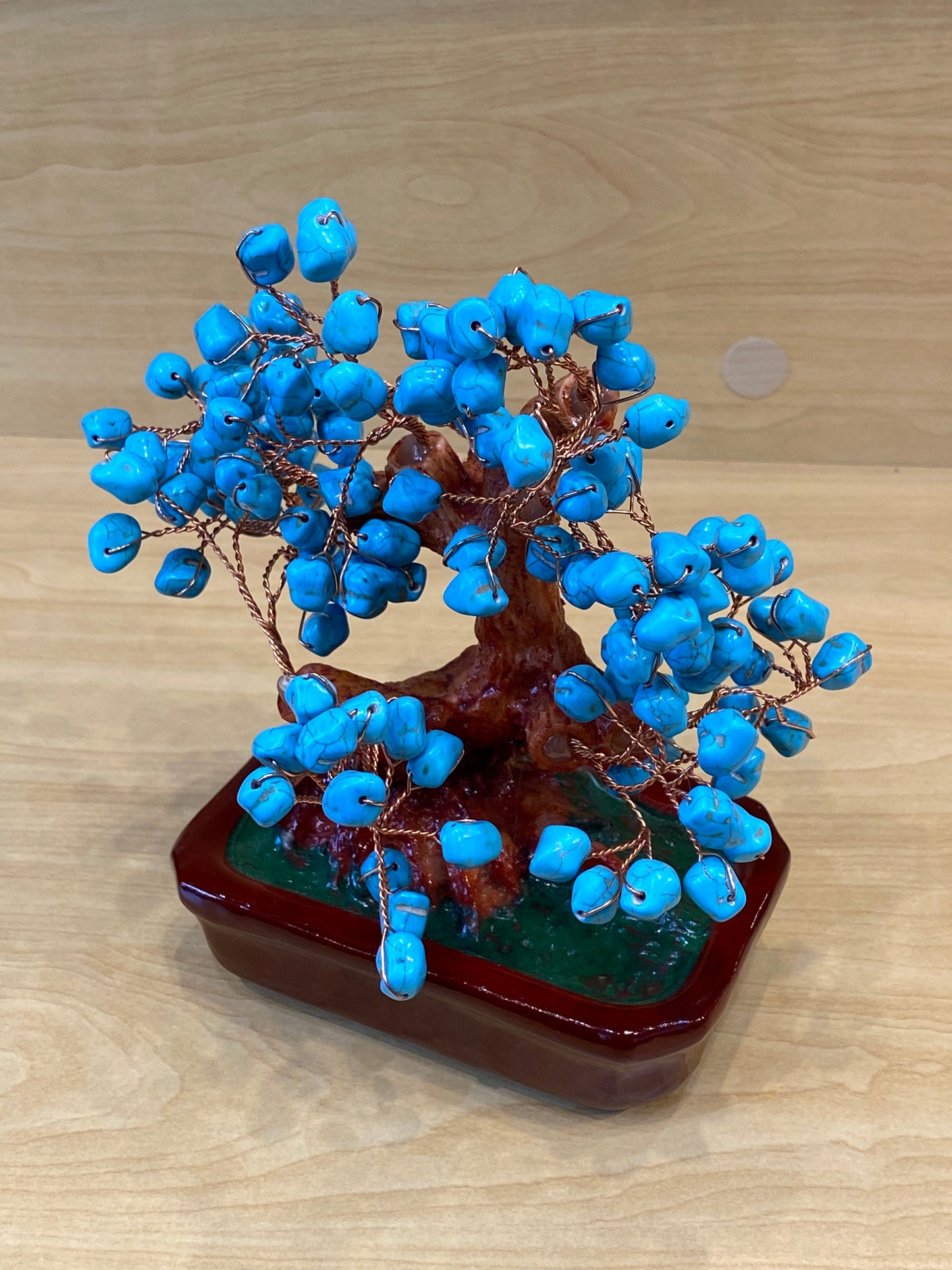 Bonsai Turquoise Tree In Red Tub