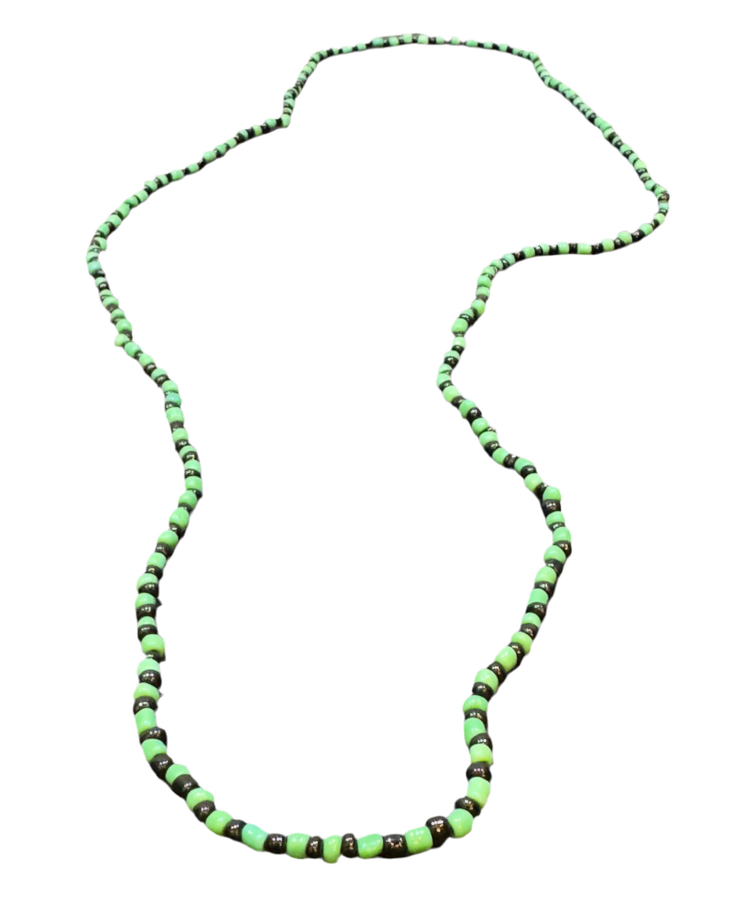 Orisha Ogun Handmade Beaded Long Necklace Black and Green