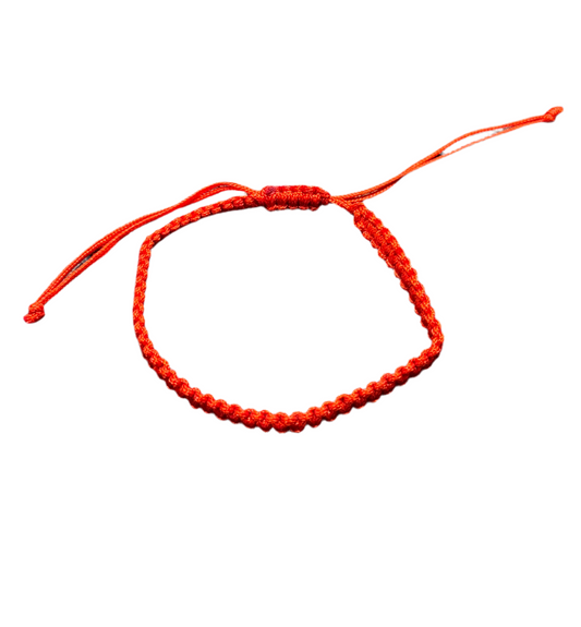 Red String Pull Tie Bracelet Plain