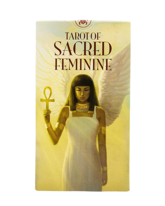 Tarot of Sacred Feminine deck with mystical feminine imagery and symbols.