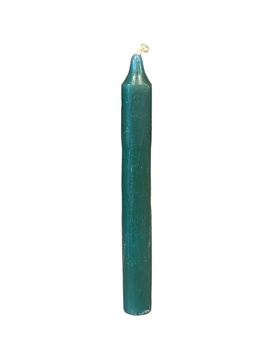 Green 6” Household Taper Candle