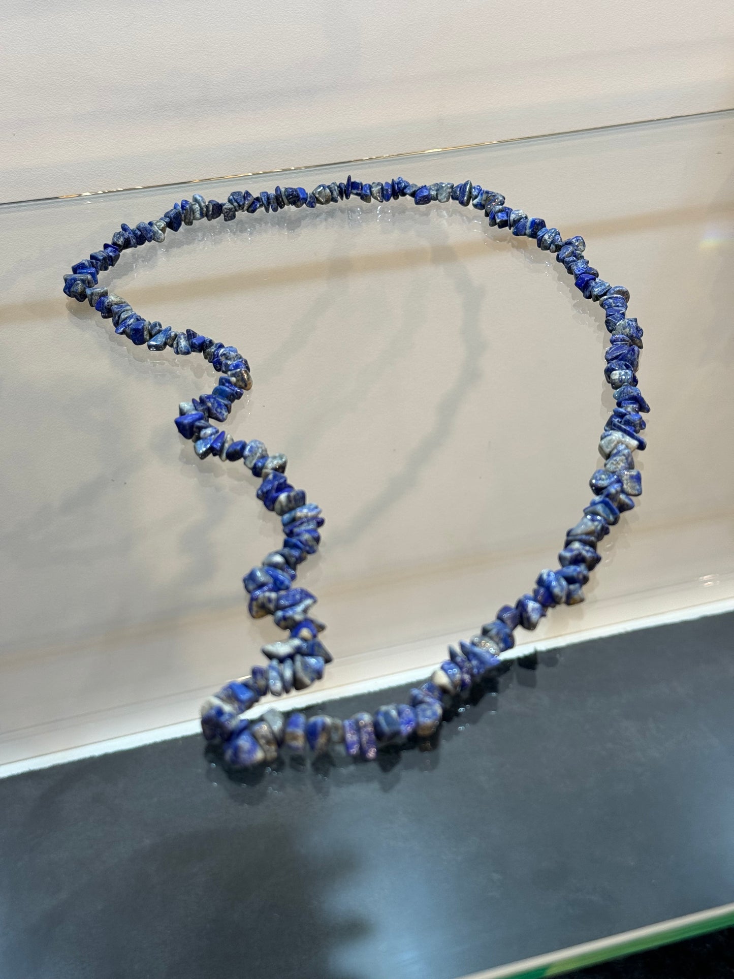 Lapis Lazuli Chip Beaded Long Necklace